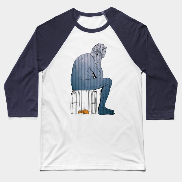 The-old-man-and-the-cage Baseball T-Shirt by Arash Shayesteh